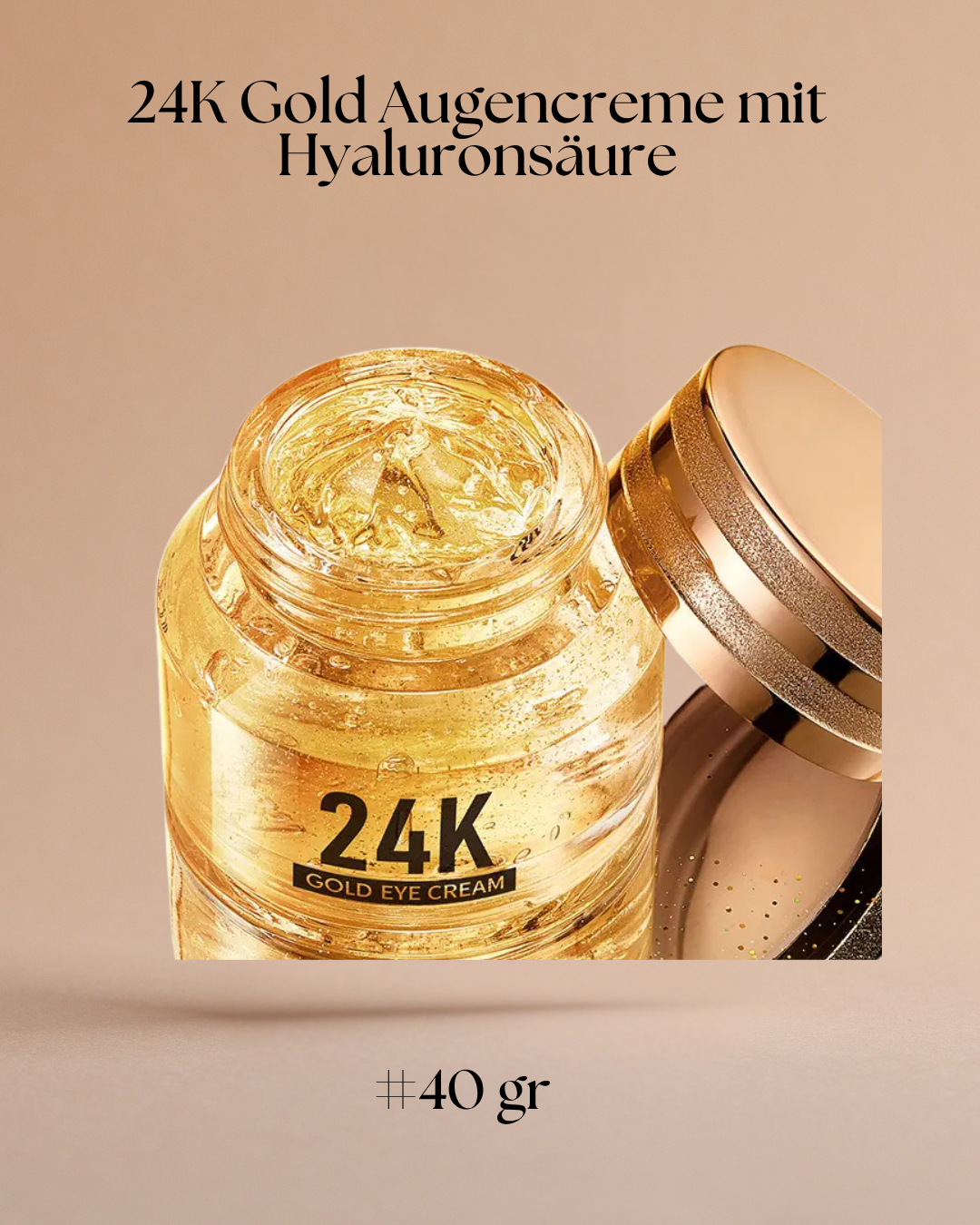 24K Gold Augencreme mit Hyaluronsäure – Anti-Aging Pflege gegen Falten & Augenringe