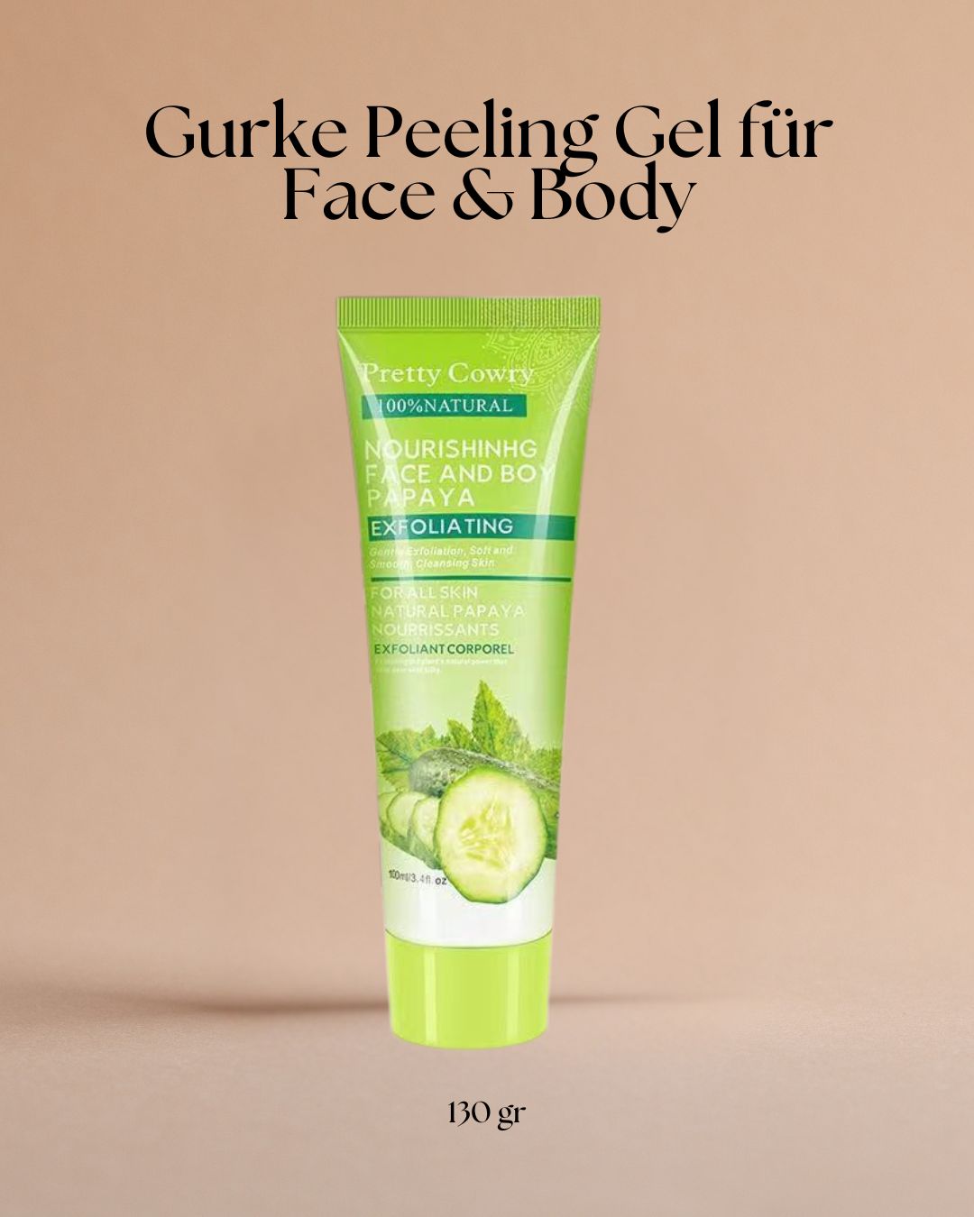 Papaya, Kokosnuss & Gurke Peeling Gel für Gesicht und Körper – Sanfte Pflege für strahlende Haut