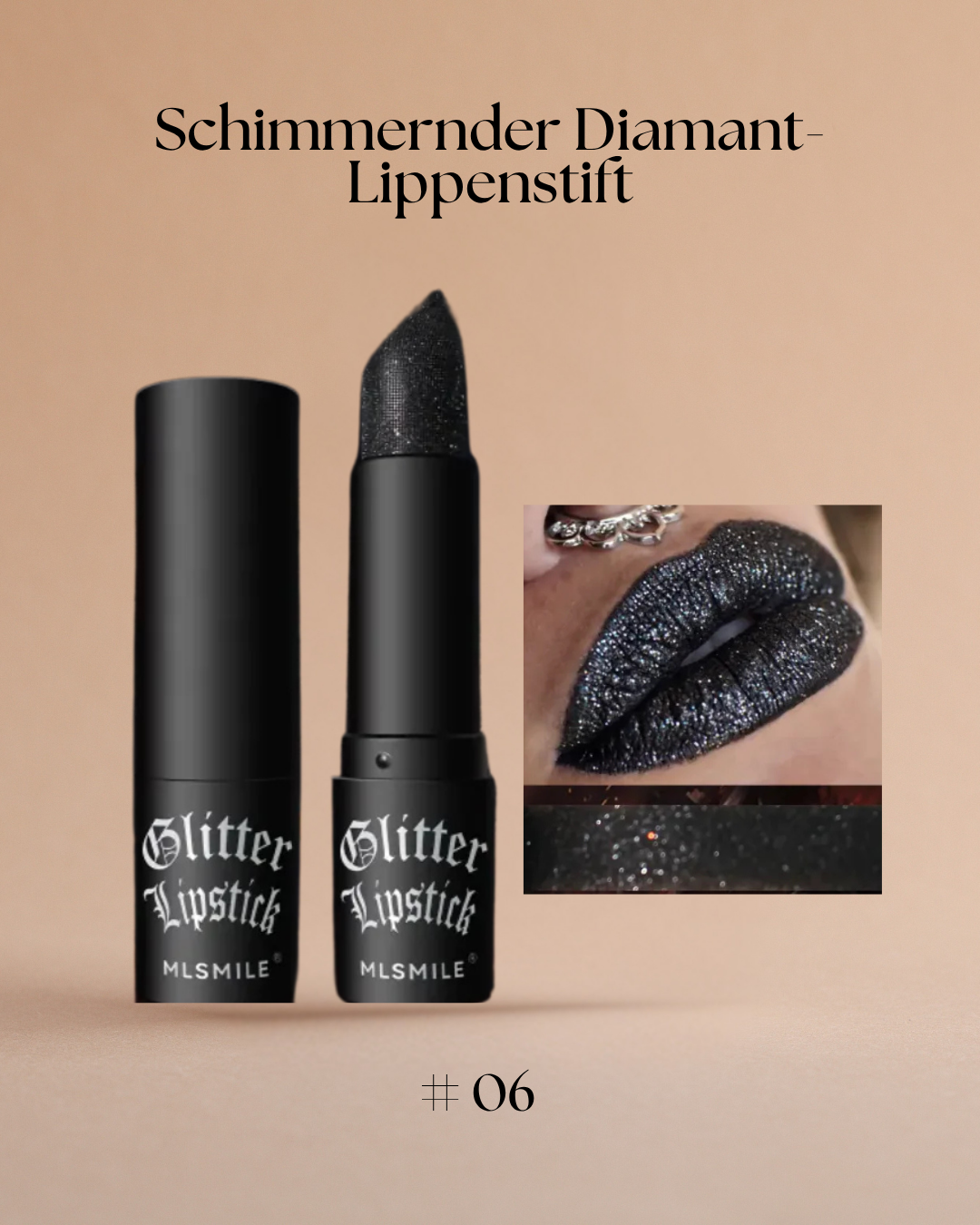 Glamouröser Schimmer-Lippenstift mit Diamant-Effekt – Pflegend, langanhaltend und in 7 strahlenden Farben
