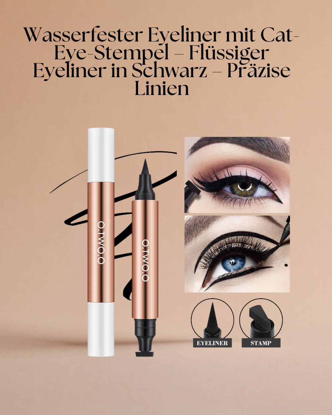 Wasserfester Cat-Eye Eyeliner Pen mit Stempel – Präzision leicht gemacht