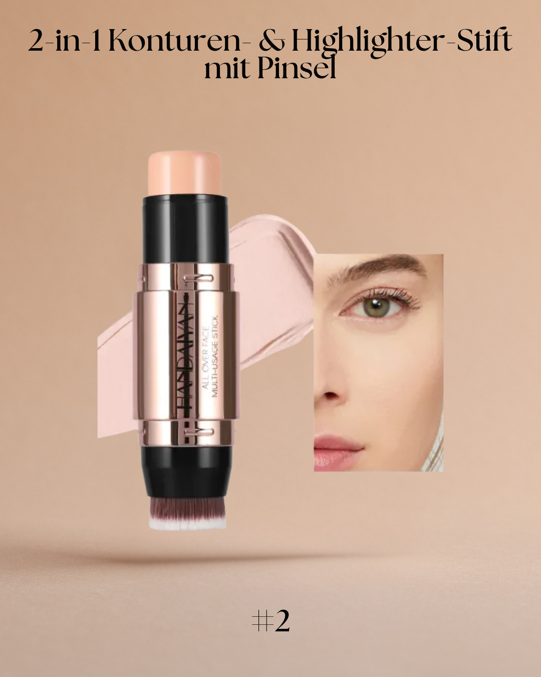 2-in-1 Konturen- & Highlighter-Stift mit Pinsel