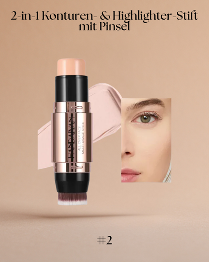 2-in-1 Konturen- & Highlighter-Stift mit Pinsel
