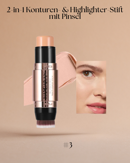 2-in-1 Konturen- & Highlighter-Stift mit Pinsel