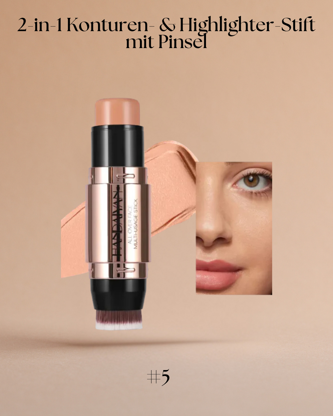 2-in-1 Konturen- & Highlighter-Stift mit Pinsel