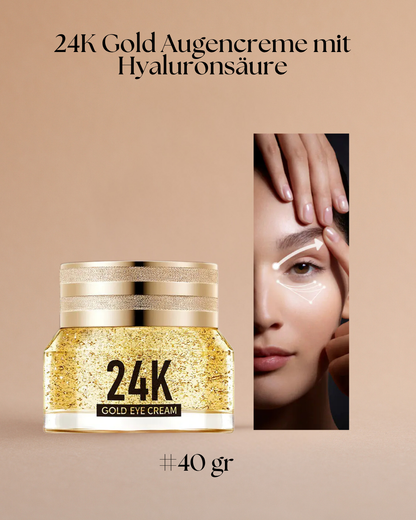24K Gold Augencreme mit Hyaluronsäure – Anti-Aging Pflege gegen Falten & Augenringe