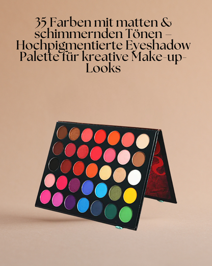 35 Farben mit matten & schimmernden Tönen – Hochpigmentierte Eyeshadow Palette für kreative Make-up-Looks