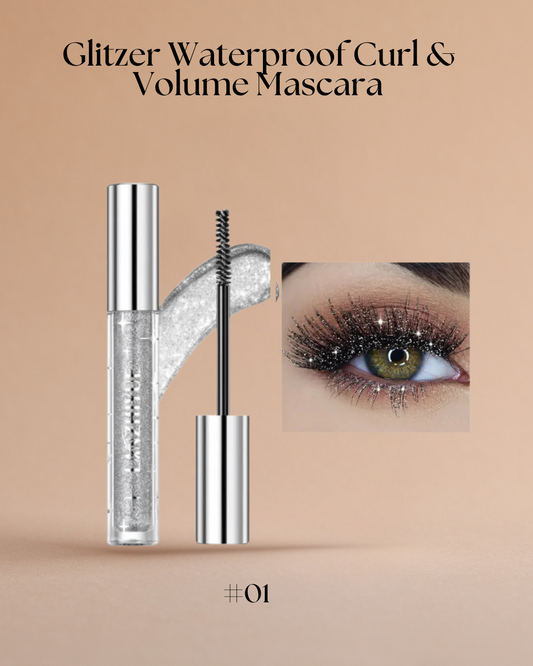 Glitzer Wasserfeste Curl & Volume Mascara – Volumen, Schwung & strahlender Glanz