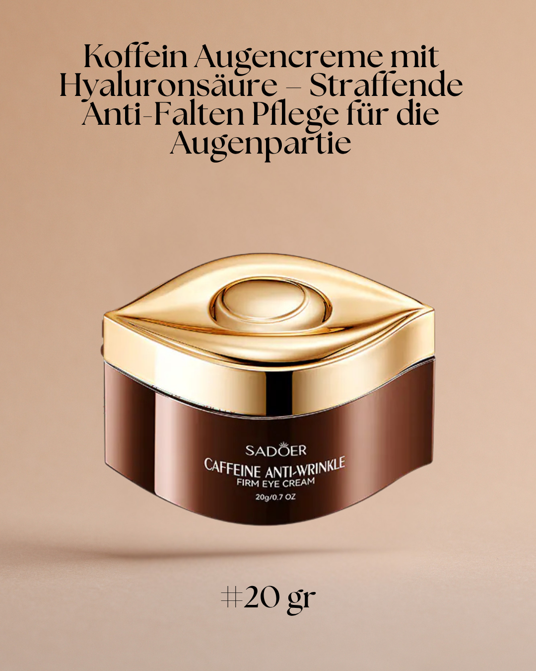 Koffein Augencreme mit Hyaluronsäure – Straffende Anti-Falten Pflege für die Augenpartie