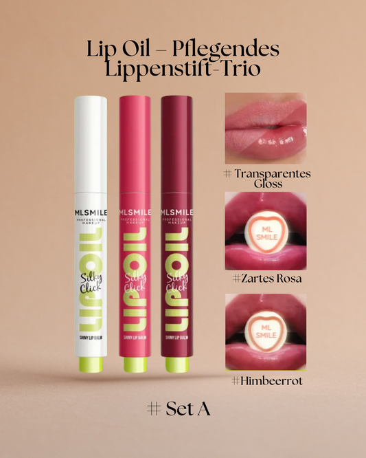 Lip Oil – Pflegendes Lippenstift-Trio für weiche, strahlende Lippen