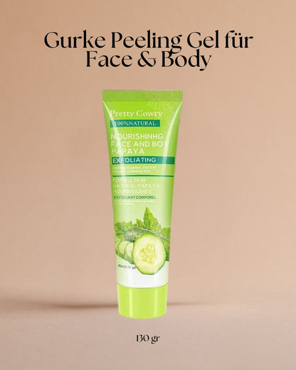 Papaya, Kokosnuss & Gurke Peeling Gel für Gesicht und Körper – Sanfte Pflege für strahlende Haut
