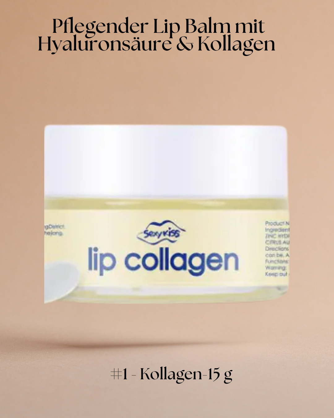 Pflegender Lip Balm mit Hyaluronsäure & Kollagen - Für glatte, pralle & gepflegte Lippen