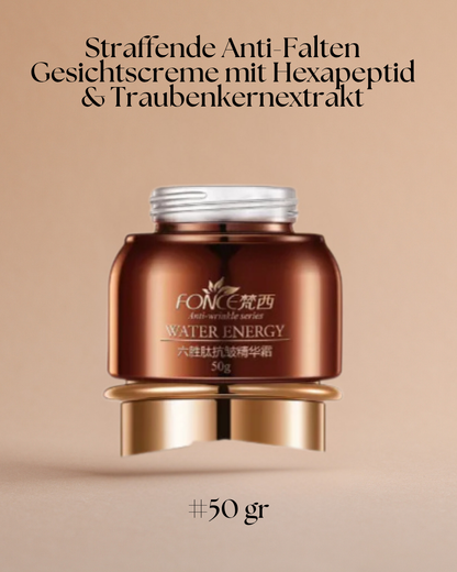 Straffende Anti-Falten Gesichtscreme mit Hexapeptid & Traubenkernextrakt