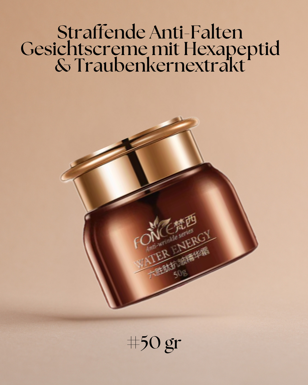 Straffende Anti-Falten Gesichtscreme mit Hexapeptid & Traubenkernextrakt